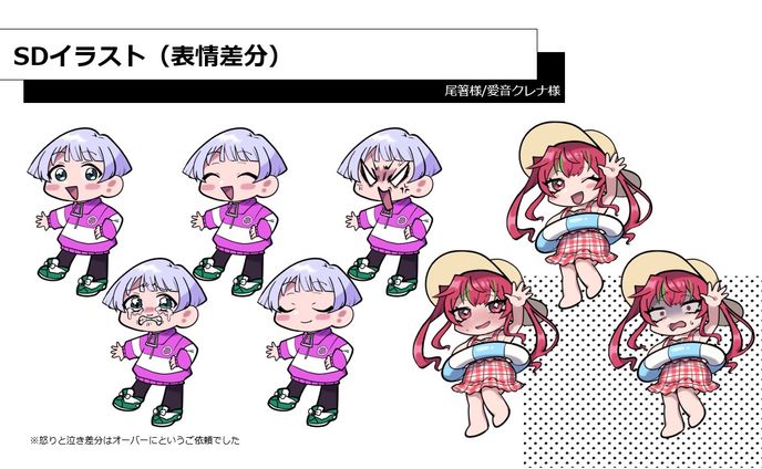 SDイラスト　表情差分例