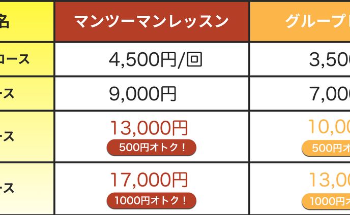 料金表