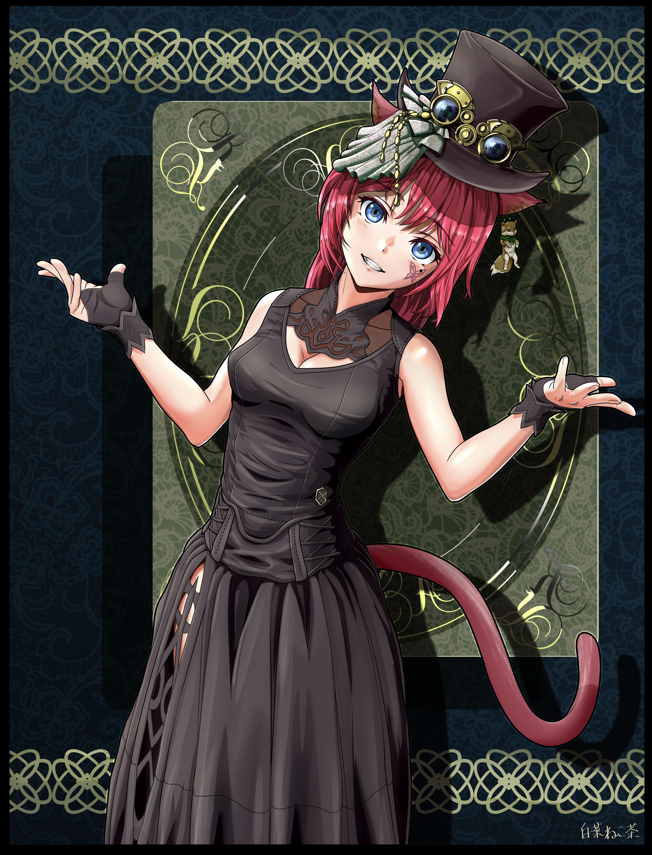 Skebイラスト「ファイナルファンタジー14猫娘」-1