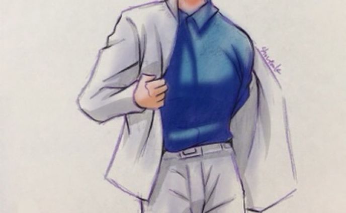 ‪#うる星ワンドロ‬
‪#うる星やつら
‪本日のお題は【面堂終太郎】‬ ‪アニメではインナーも真っ白だったけど、青シャツ着てて欲しい。‬