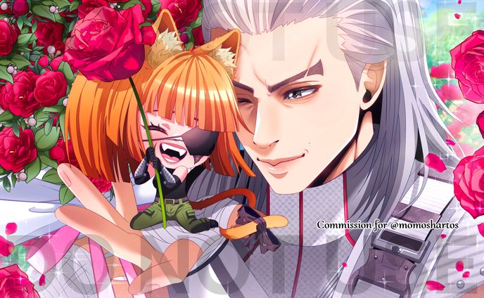 Commission for Momoshartos in colored illustration