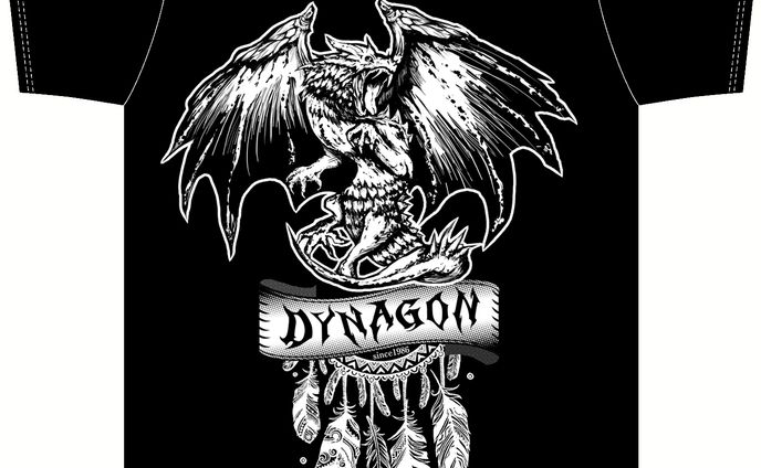DYNAGON Tシャツ、ステッカーグッズデザイン
