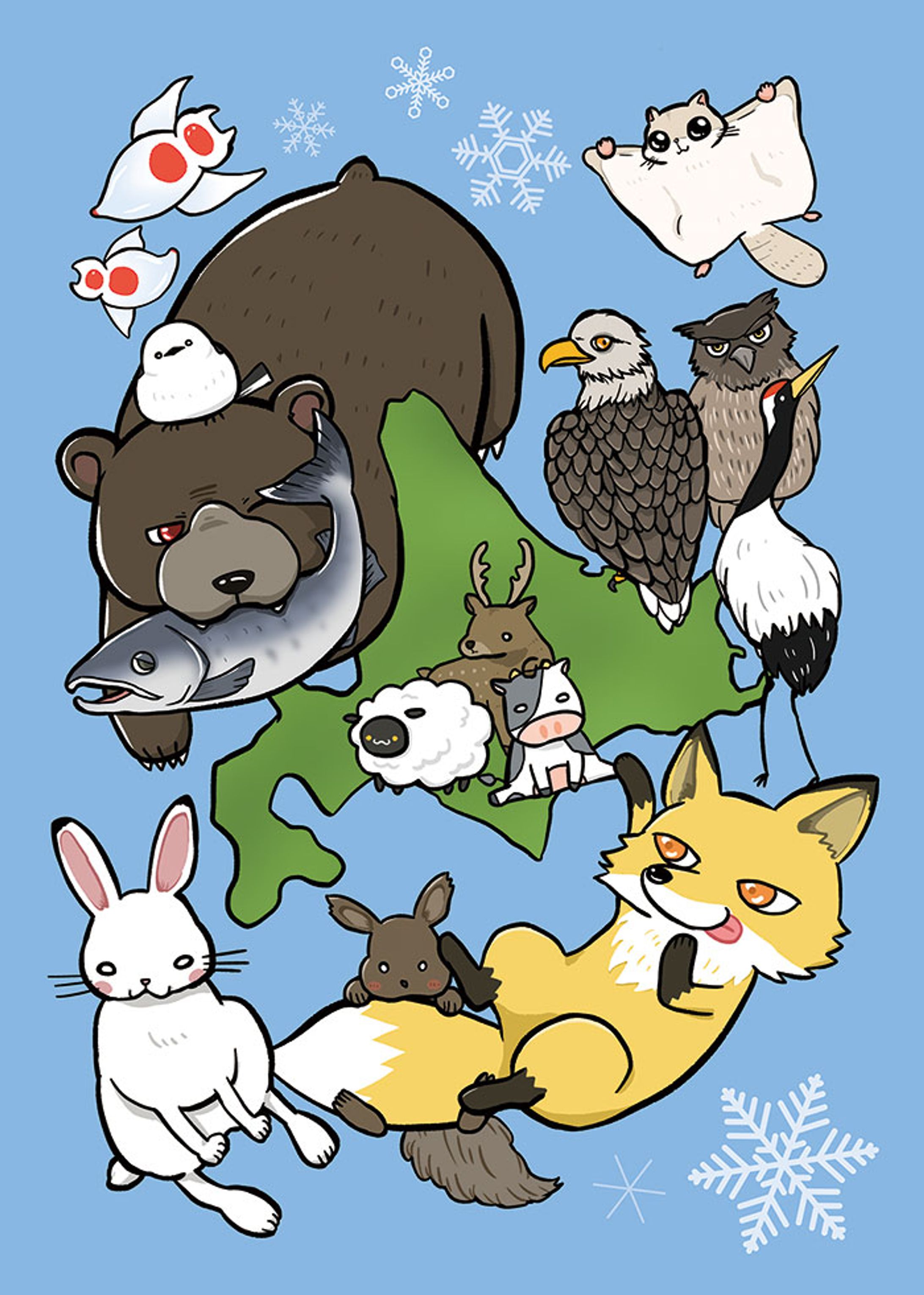 北海道イメージアニマルイラスト-1