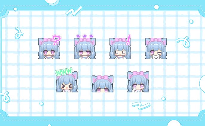 ドット絵　YouTubeスタンプ　見本