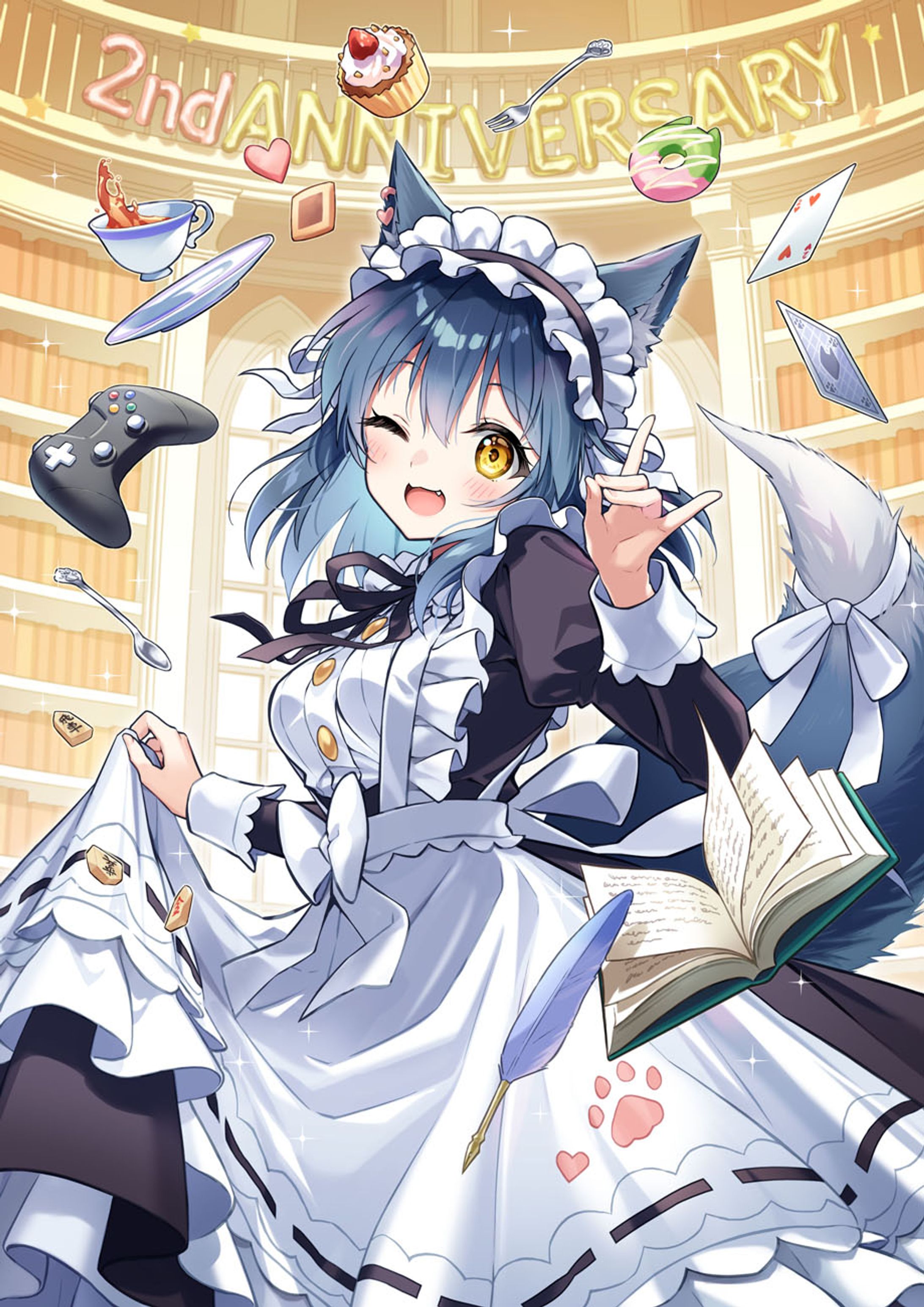 【VTuber】古代紫様活動2周年記念イラスト-1