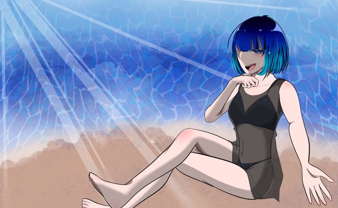 夏にクーデレ彼女と海デート