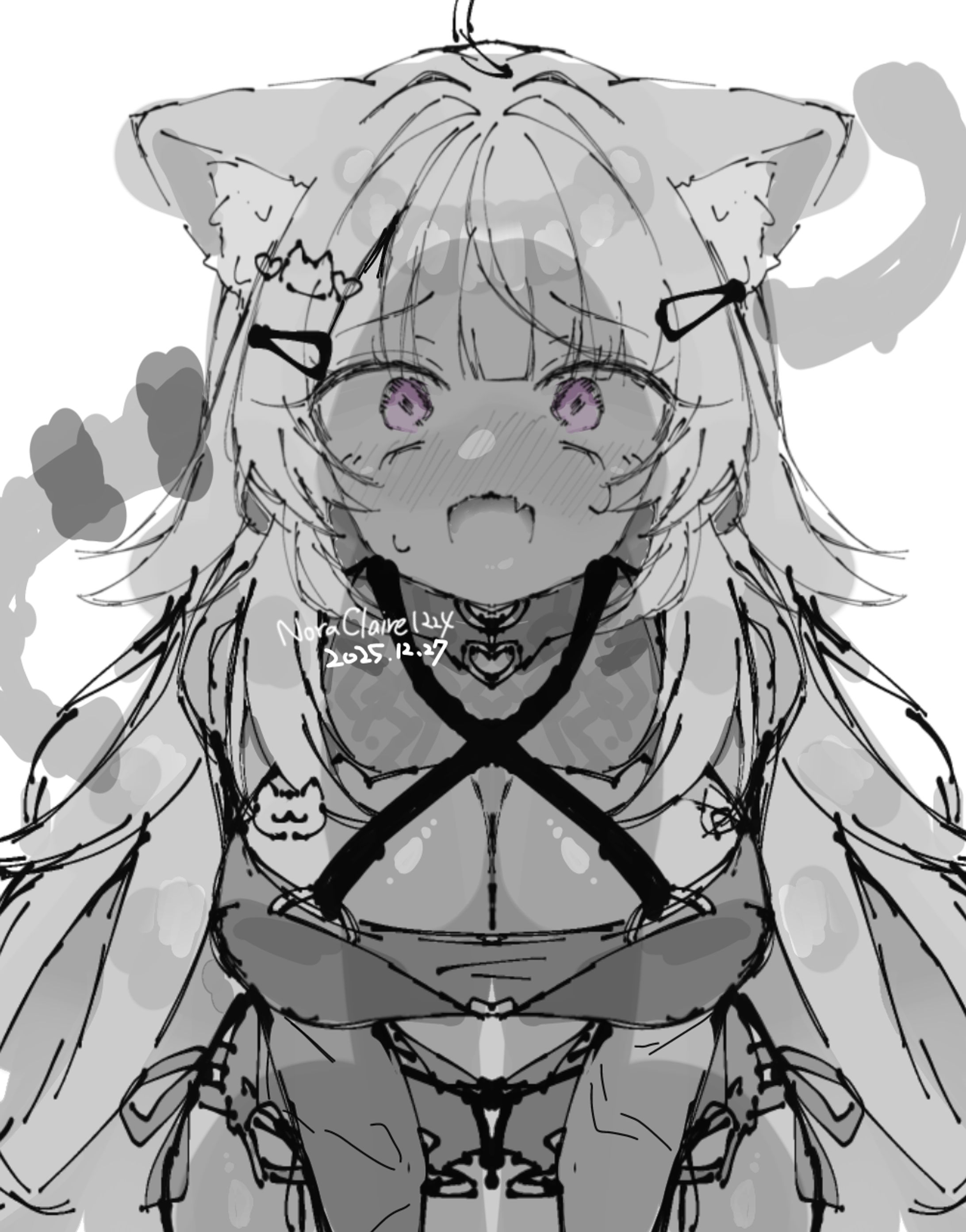 【FA】猫又おかゆ(白黒)-1