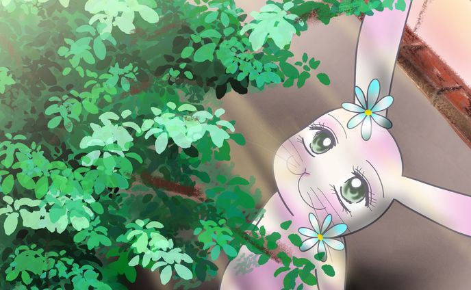 イラスト　漫画、茶髪