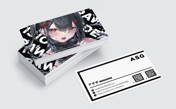 イラストレーター『ASG』様 名刺デザイン