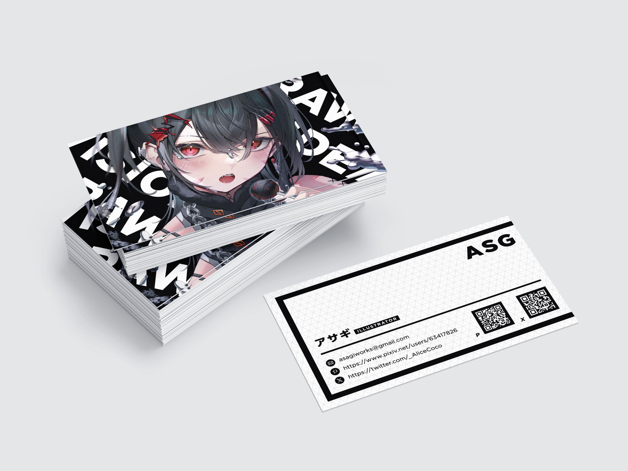 イラストレーター『ASG』様 名刺デザイン-1