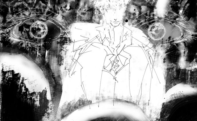 オリジナルキャラクターの抽象画