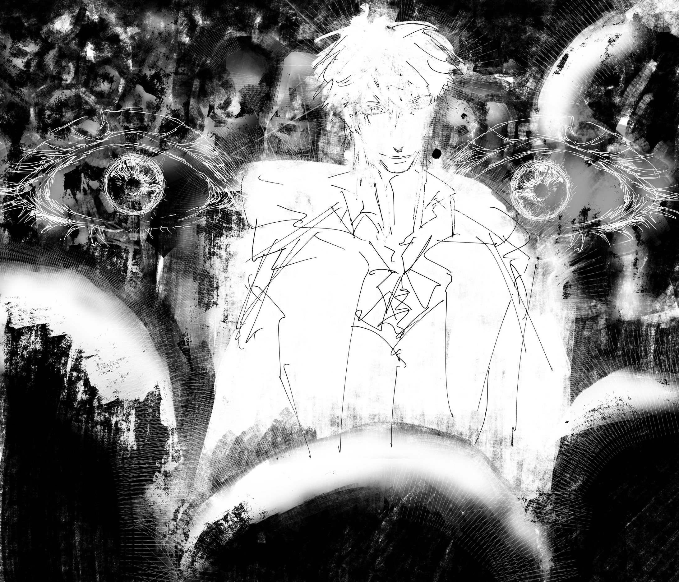 オリジナルキャラクターの抽象画-1