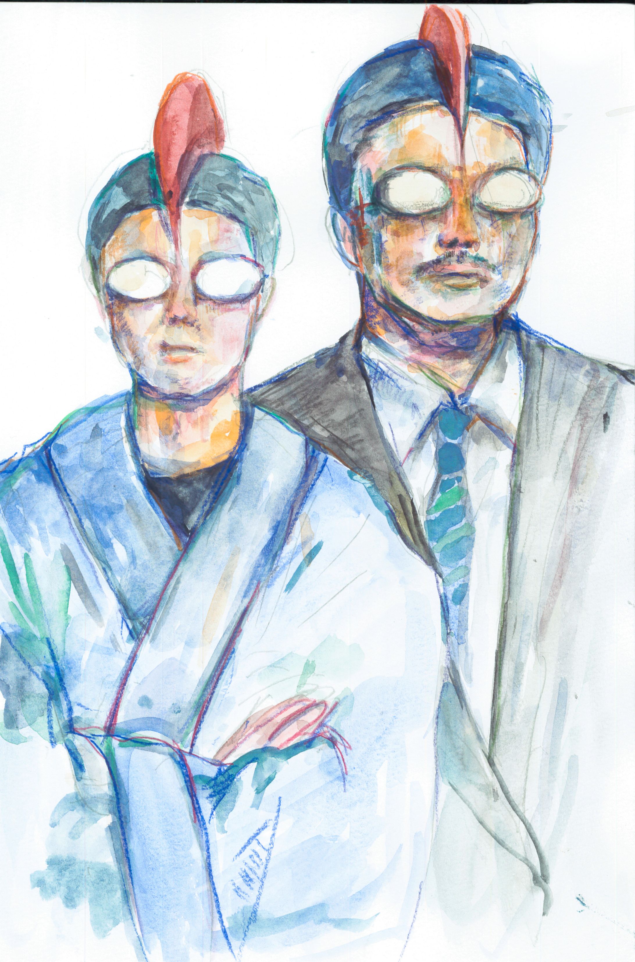 人物イラスト（水彩画）-1