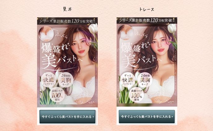 トレース（美バストブラのLPのファーストビューページ）