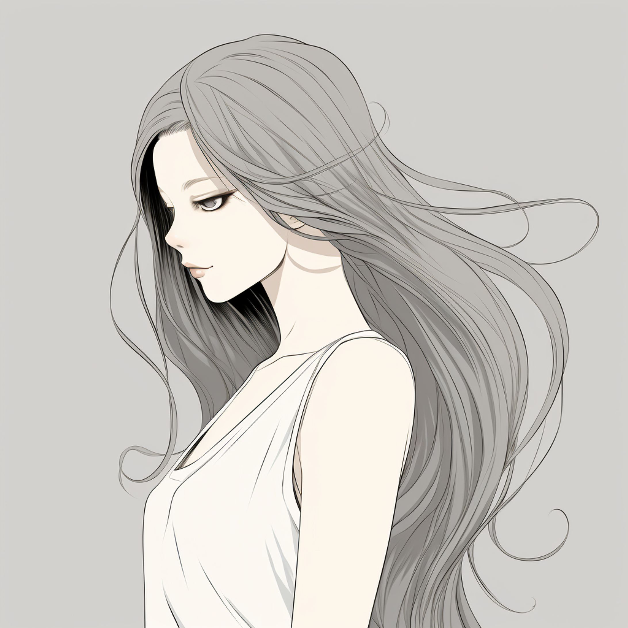 美しい女性,淡いタッチ-1