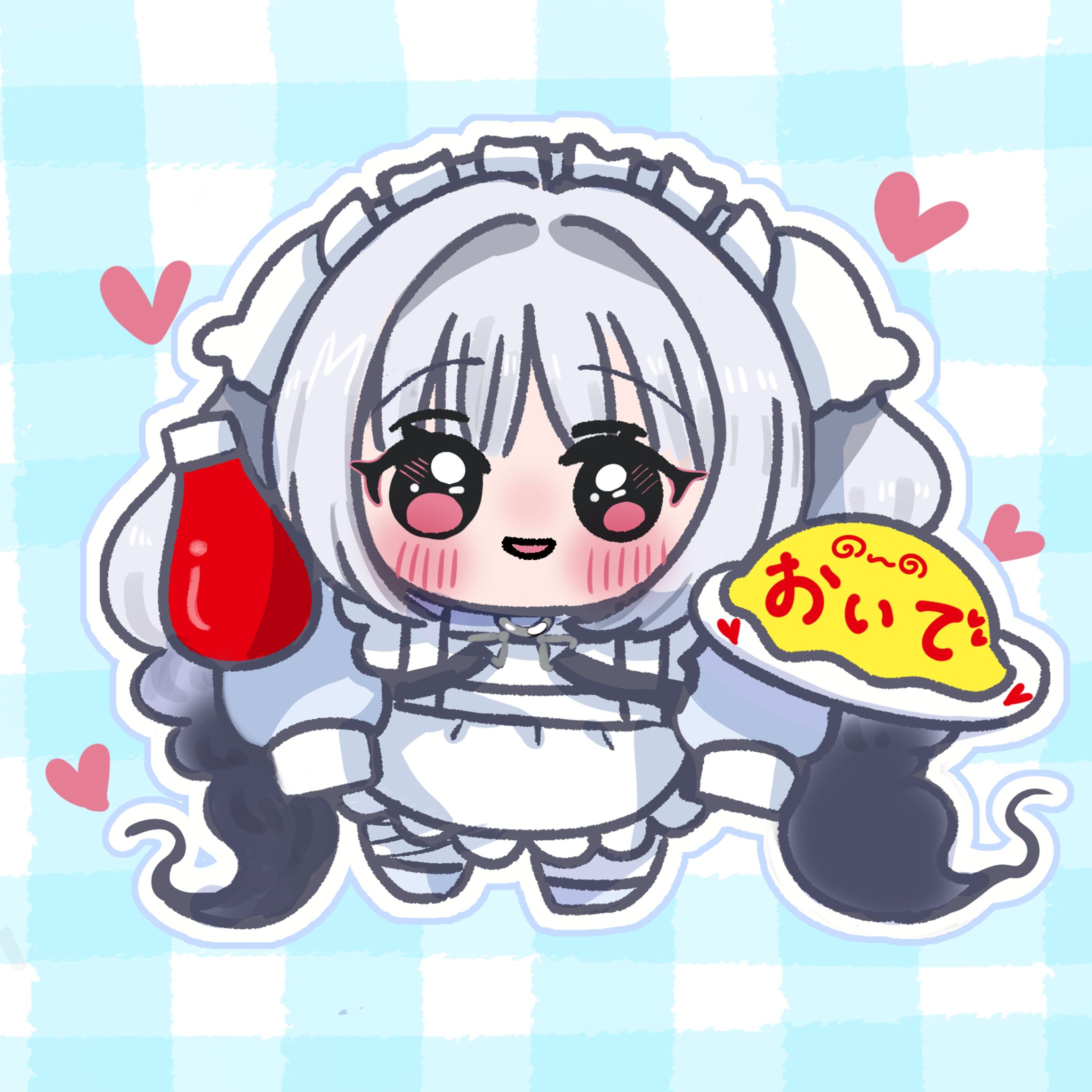 【FA】冥界おいで様 デフォルメイラスト メイド服   （2頭身）-1