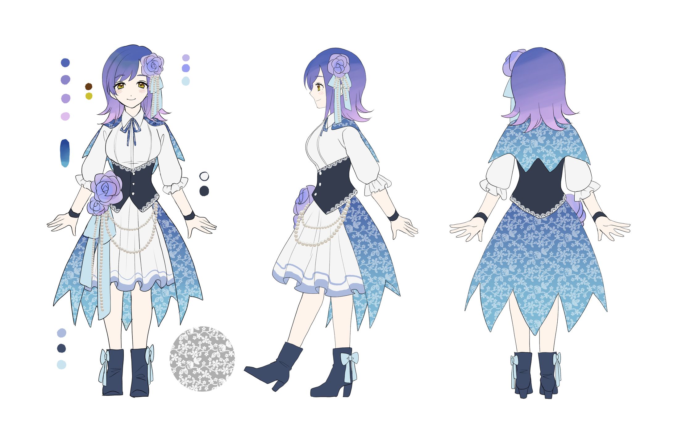 【Vライバー様】デザイン三面図・表情集-1