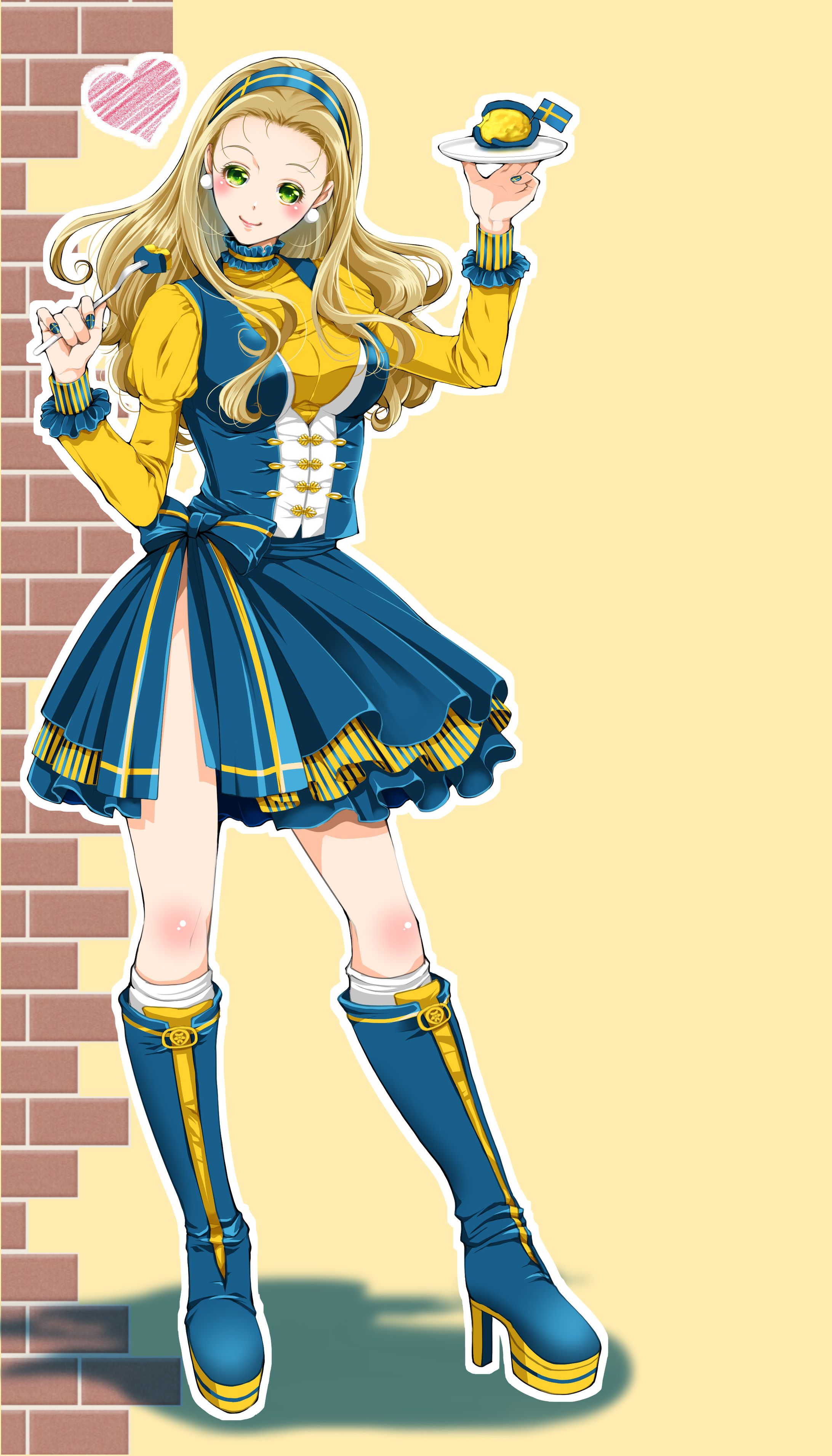 ケーキと少女（全身画）-1