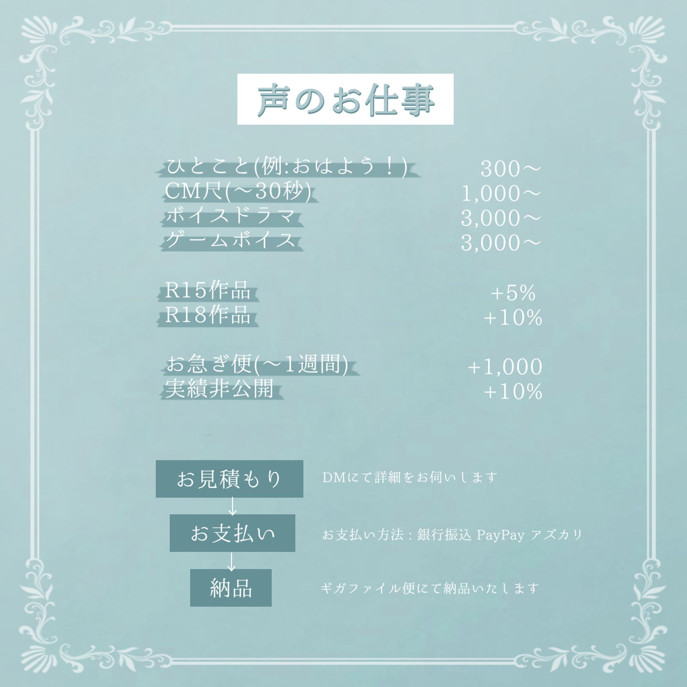 声のお仕事 料金表-1