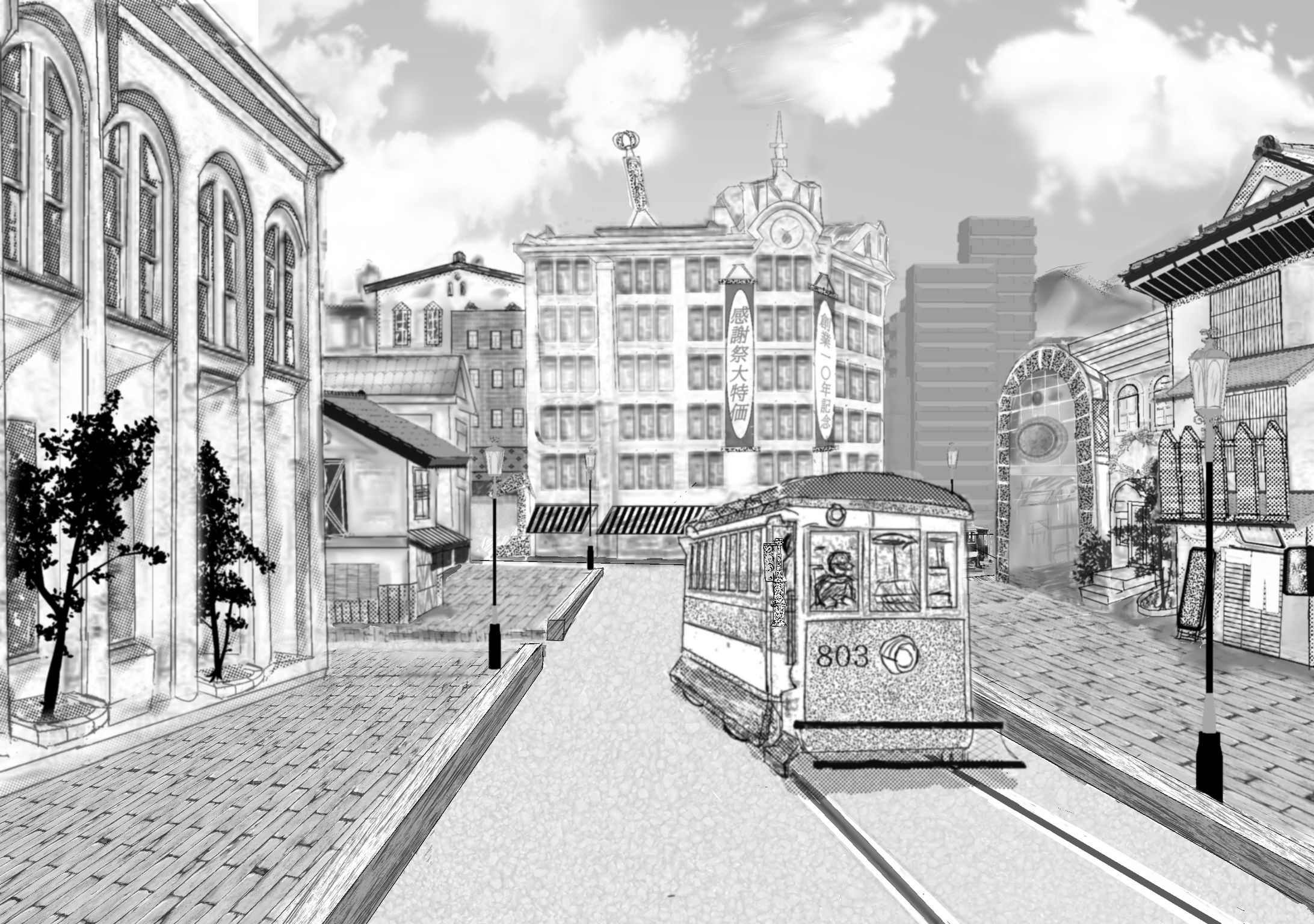 色々な古い風景（創作画）-1