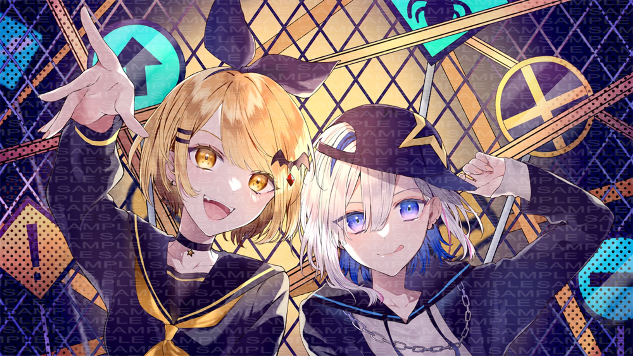 【１枚絵】バースデーライブ用イラスト / 夜空メル様&天音かなた様-1