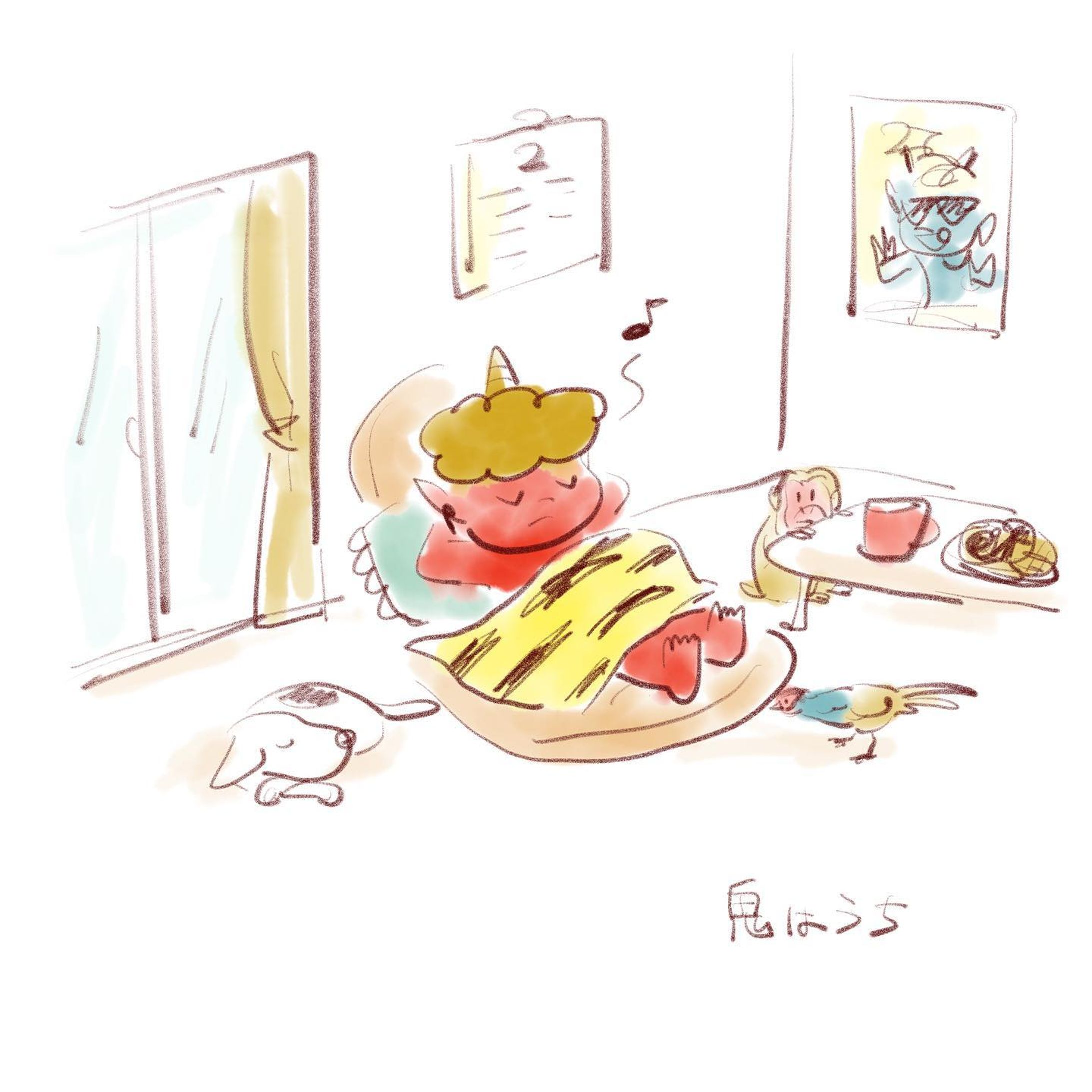 今年の節分👹👘

#illustration ＃節分 #鬼 #福 #イラスト ＃スケッチ #絵 #sketch #illustrator #cheblo-1
