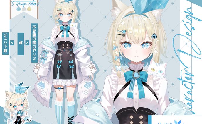 Live2D用VTuber立ち絵&パーツ分け 作例２