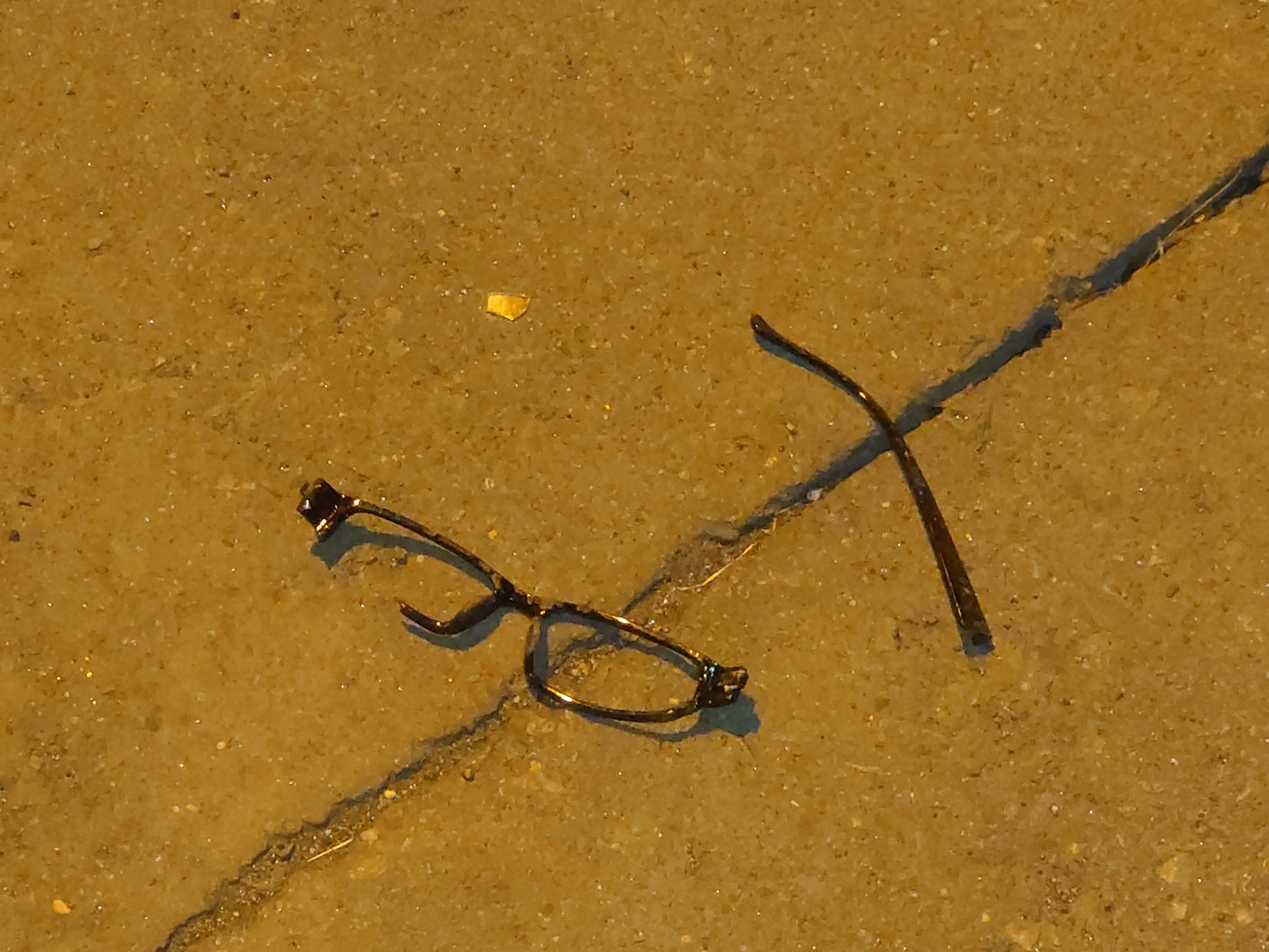 割れたメガネ。-1