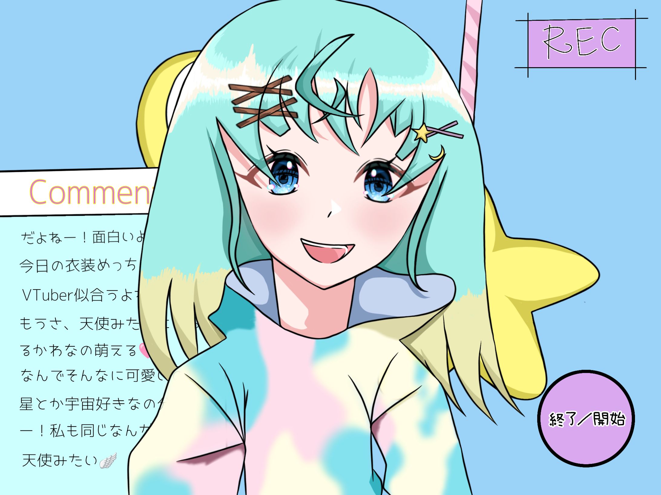 VTuber配信風イラスト-1