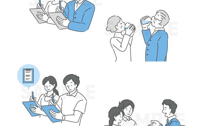 展示会のブースデザインに使用するイラスト