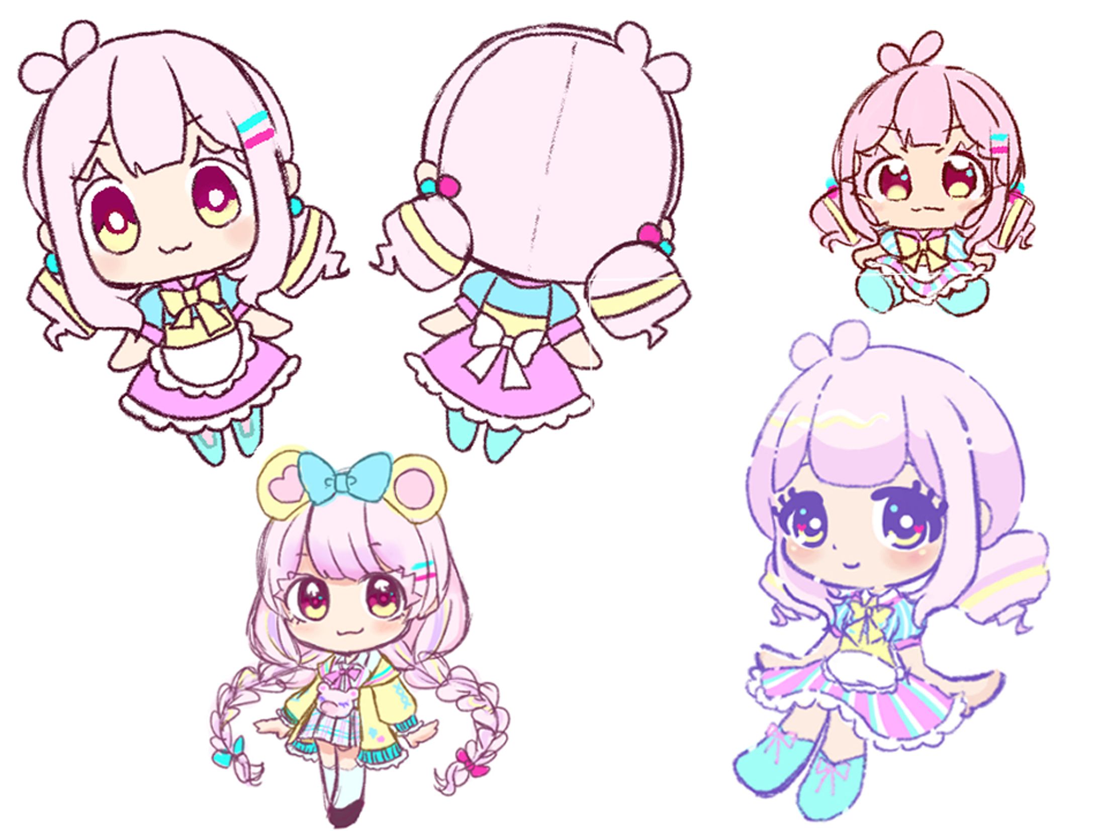 自分のミニキャラ　ラフまとめ-1