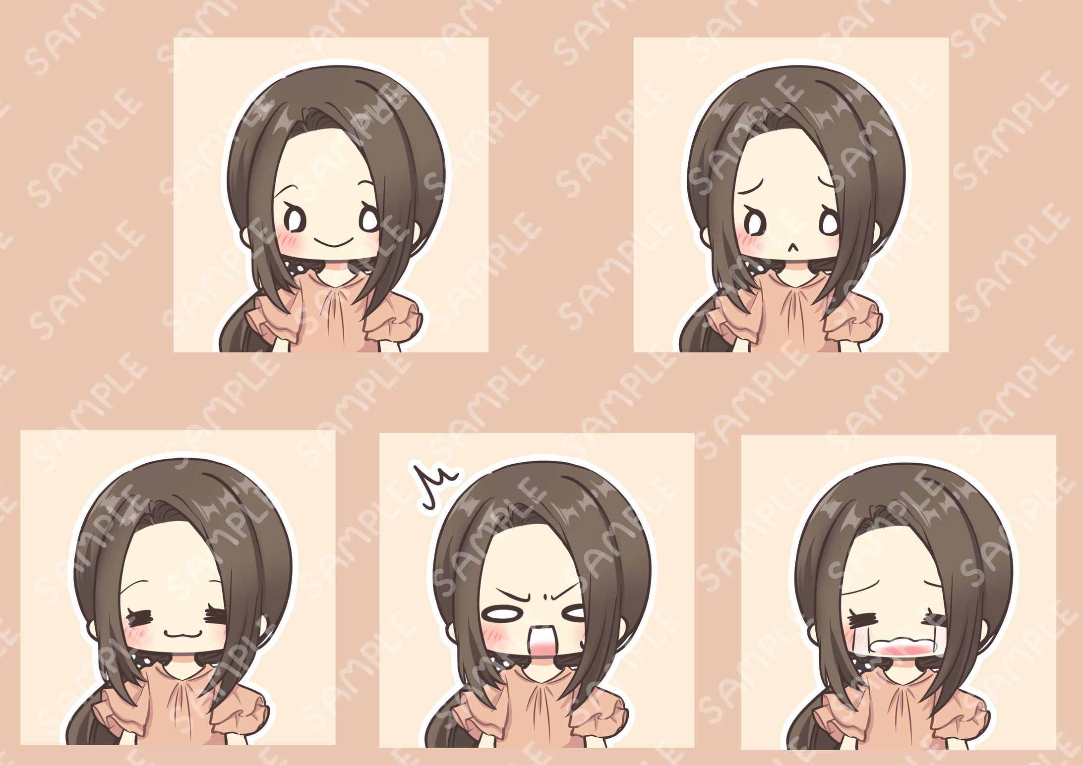 ブログ、SNSアイコン5枚セット-1