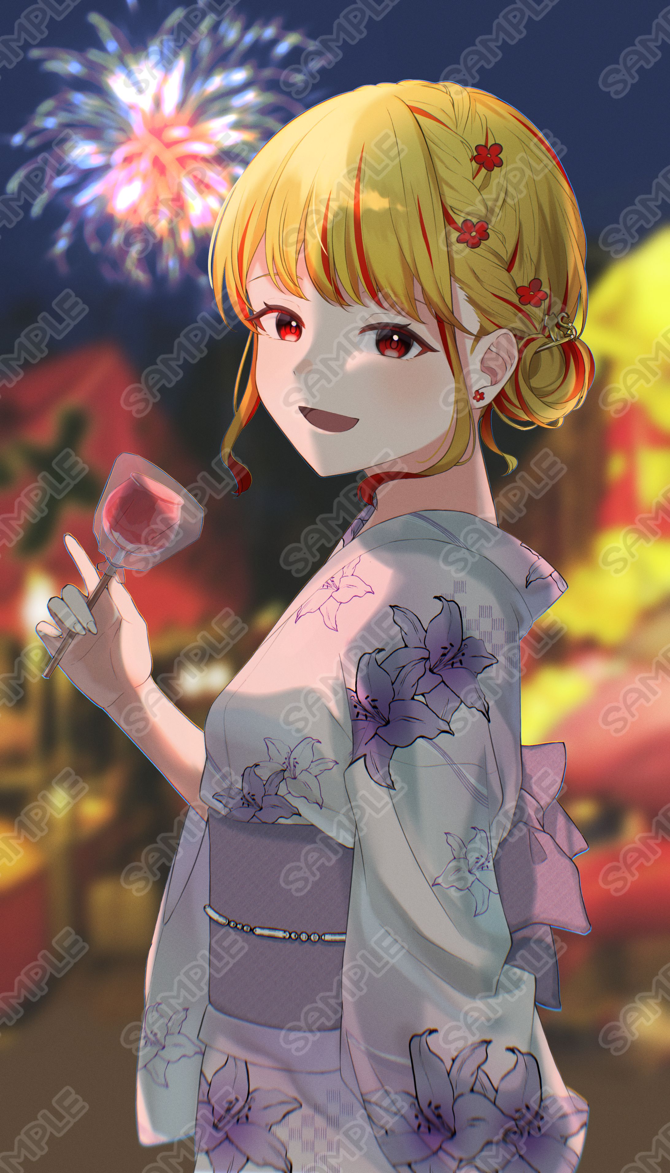 【ご依頼】旋葎ねいろ様　一枚絵（浴衣）-1