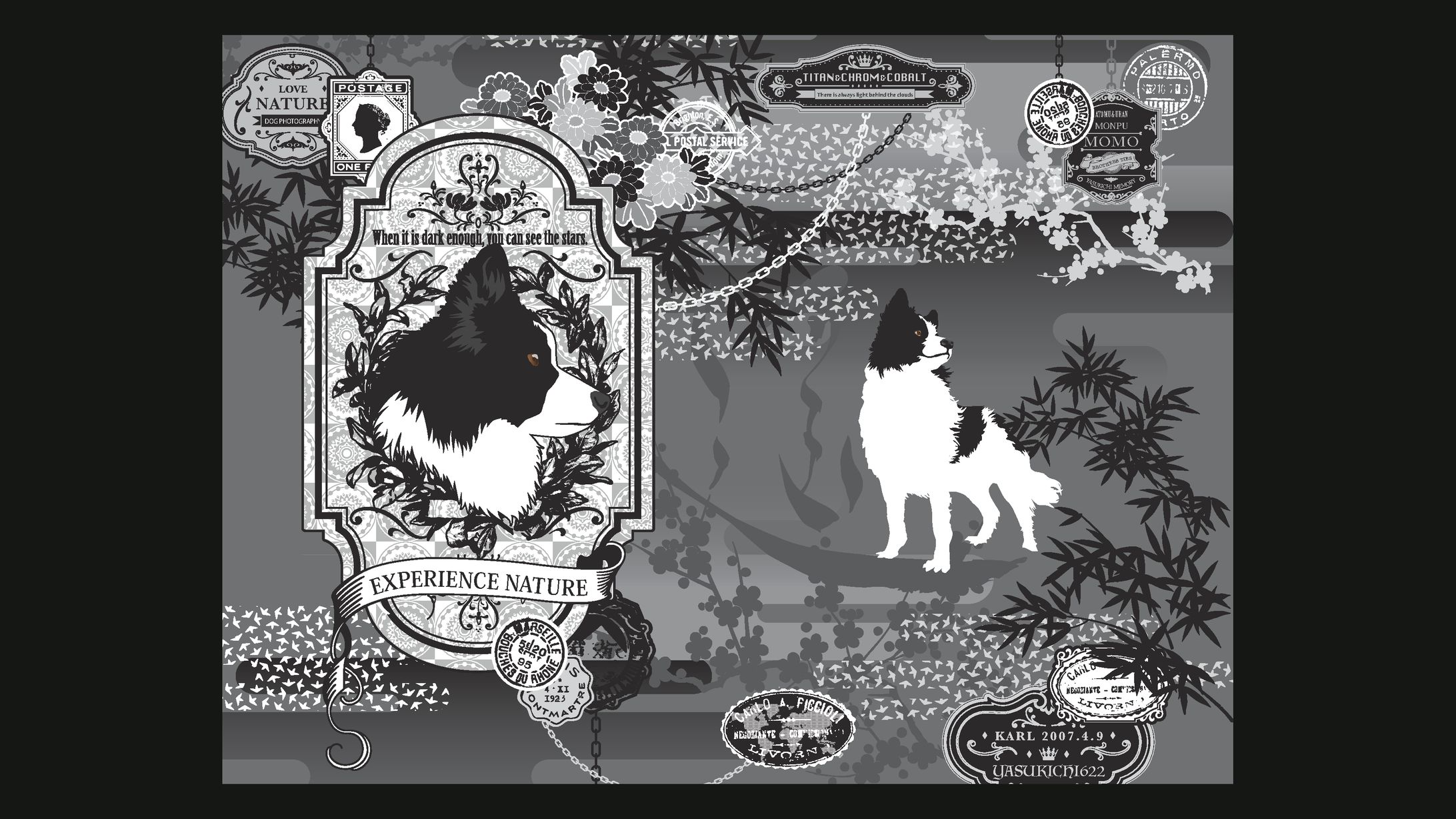 和犬絵巻〜墨-1