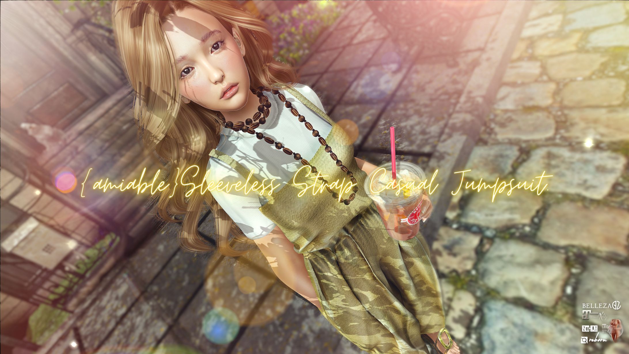 {amiable}Sleeveless Strap Casual Jumpsuit@Dubai(50%OFF SALE).-1