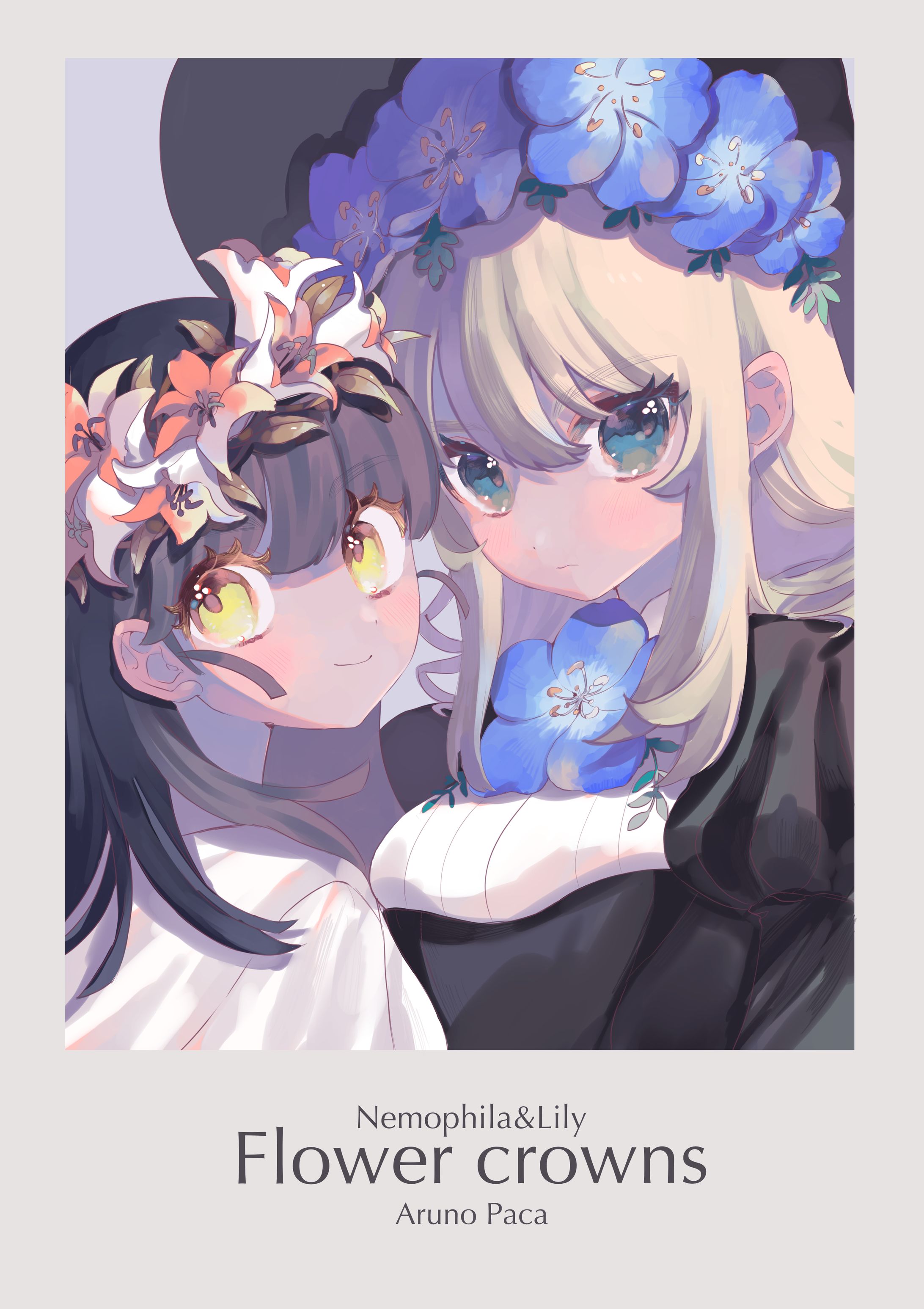 Nemophila&lily flower crown-1