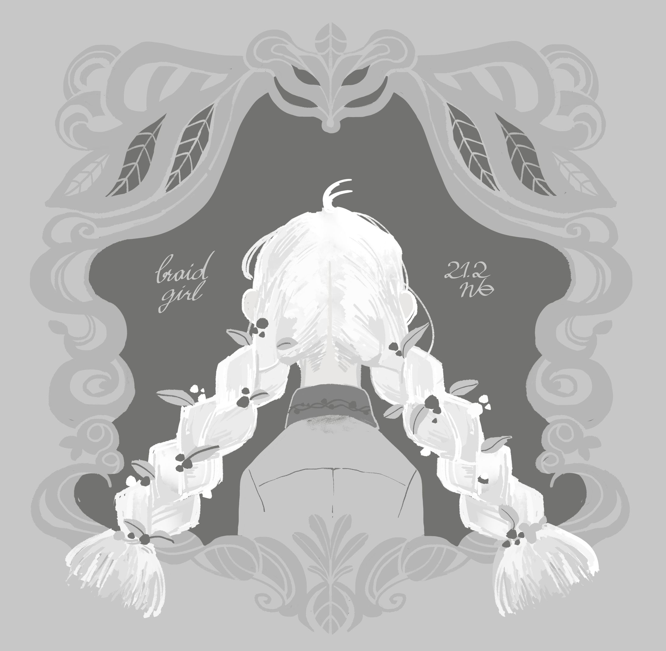 習作）みつあみ少女-1