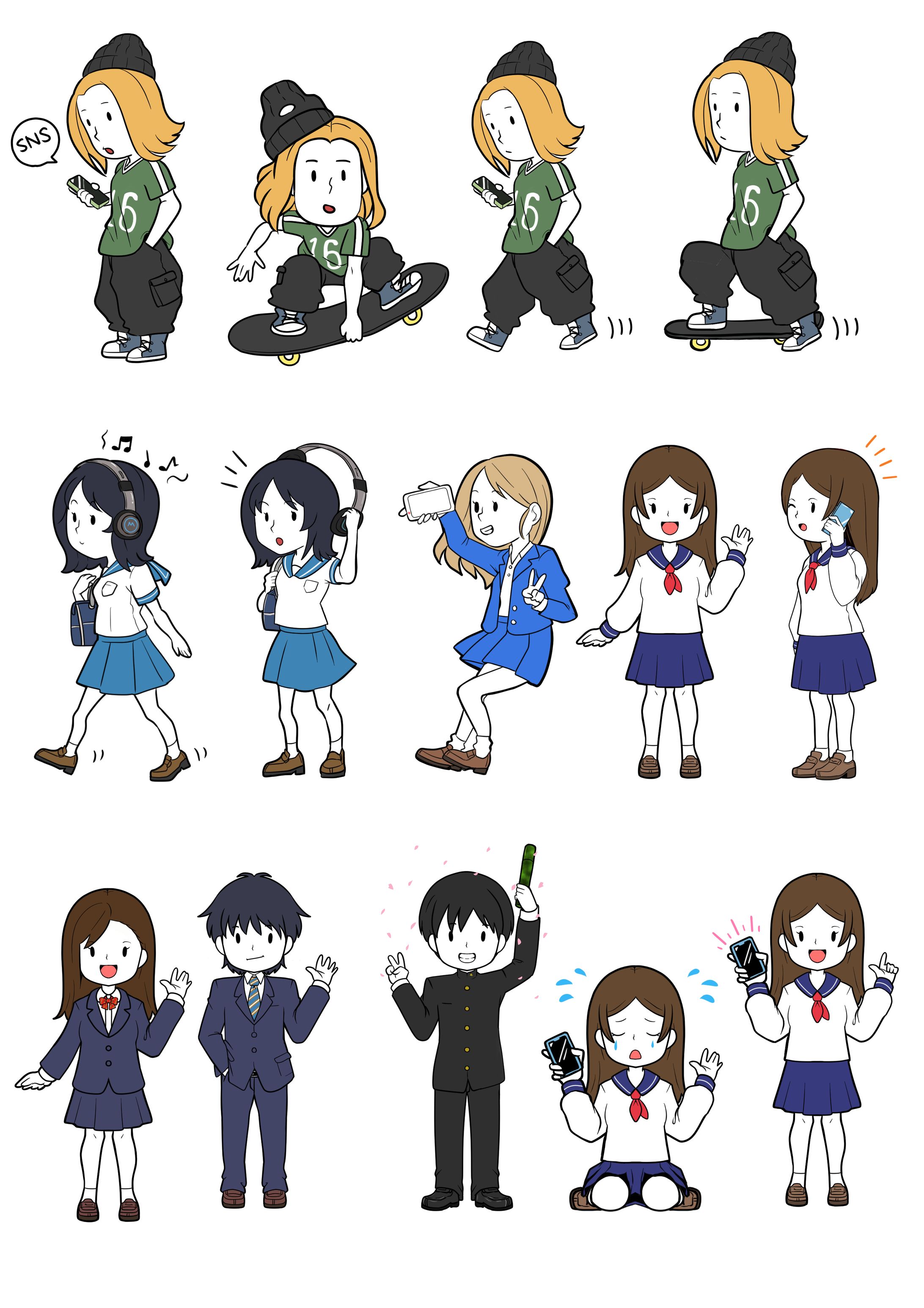 イラストAC‐学生-1