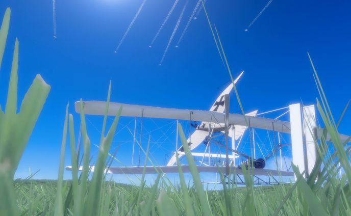 【VRChat】青空の下にライトフライヤーとエトリッヒ・タウベがいるだけのワールド