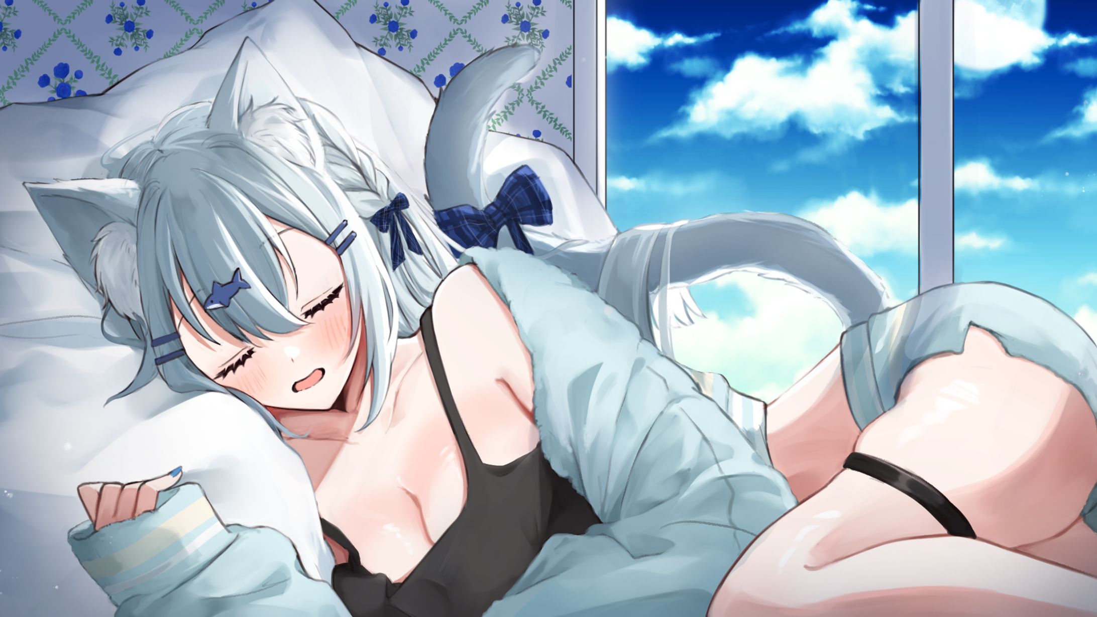 【お仕事】猫雨しらす様fanboxサムネイルイラスト-1