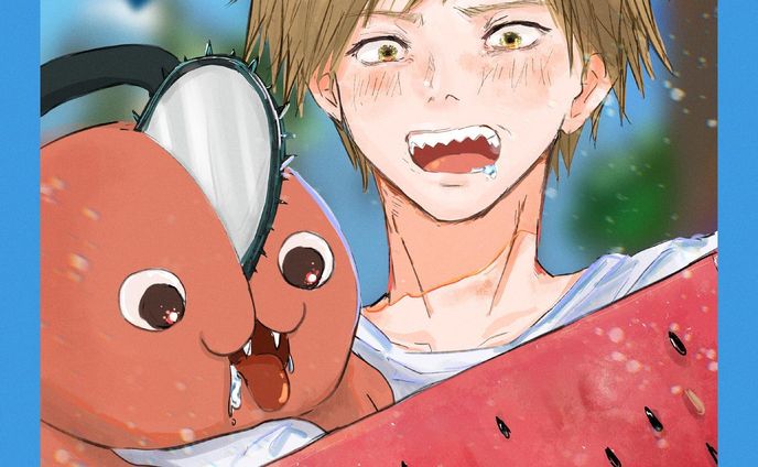 🍉🍉🍉😳🤤
　
夏らしいこと描きたいなぁ、、と思ってたら、いつのまにかポチタとデンジが一緒に夏らしいことして欲しいなってなって描きました。早川家にも夏らしいことして欲しい。

オリジナル絵を何枚か描いた後、二次創作描きたくなって数枚描いて、またオリジナル絵を描きたくなる現象があるのですが、私だけでしょうか、、。統一したいのに気分屋で申し訳ないです😂

備考:以前にリクエスト募集した際に風鈴というお題いただいてまだ描いていませんでした。少しだけ背景に織り交ぜたのですが不完全燃焼です、。リベンジしますっ！！

#チェンソーマン
#デンジ
#ポチタ
#chainsawman
#スイカ
#イラスト
#illustration
#anime
#animeart 
#絵が好きな人と繋がりたい 
#アニメ好きな人と繋がりたい 
#デンジ
#ポチタ