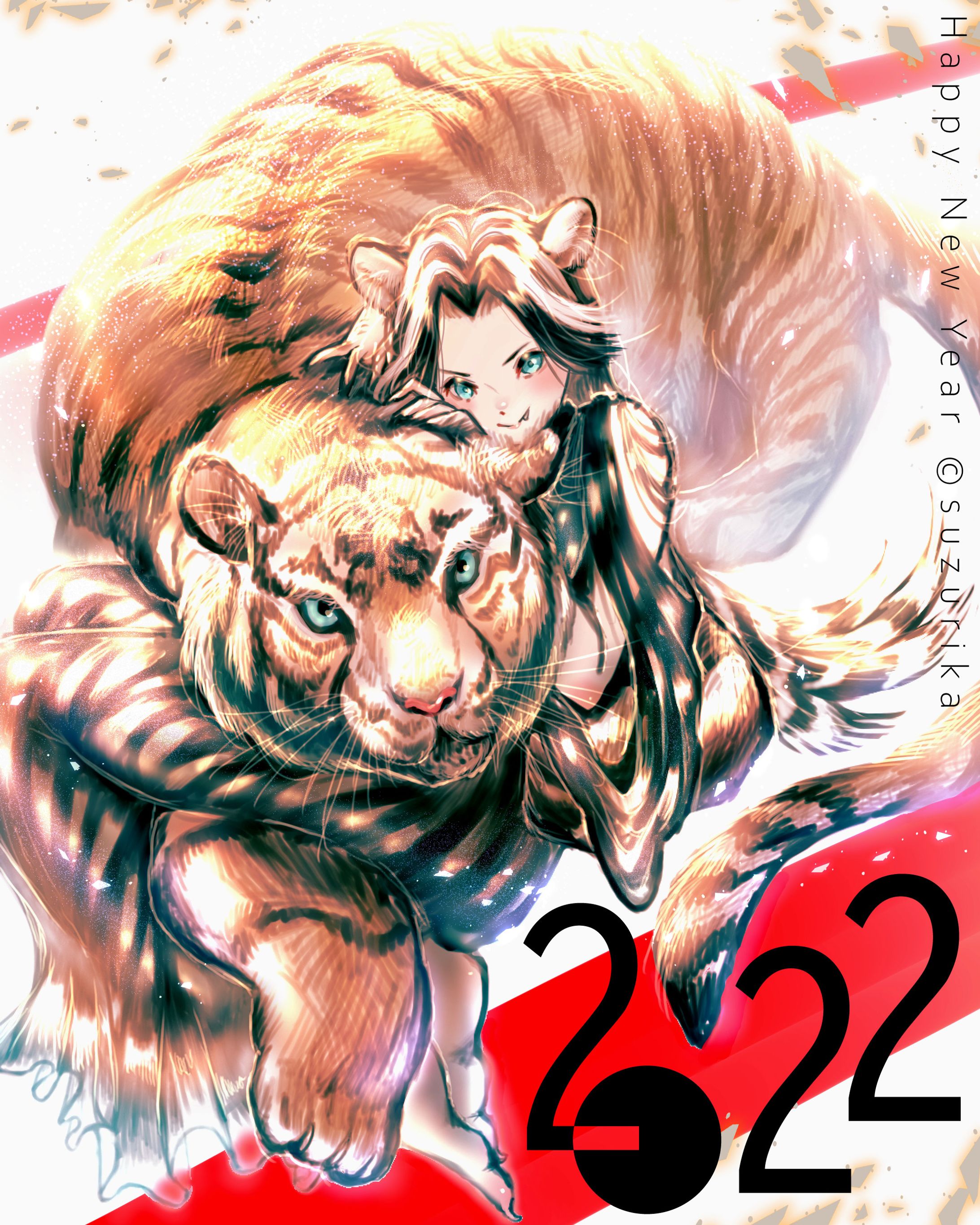 2022年 オリジナルキャラで年賀状描いてみた-1