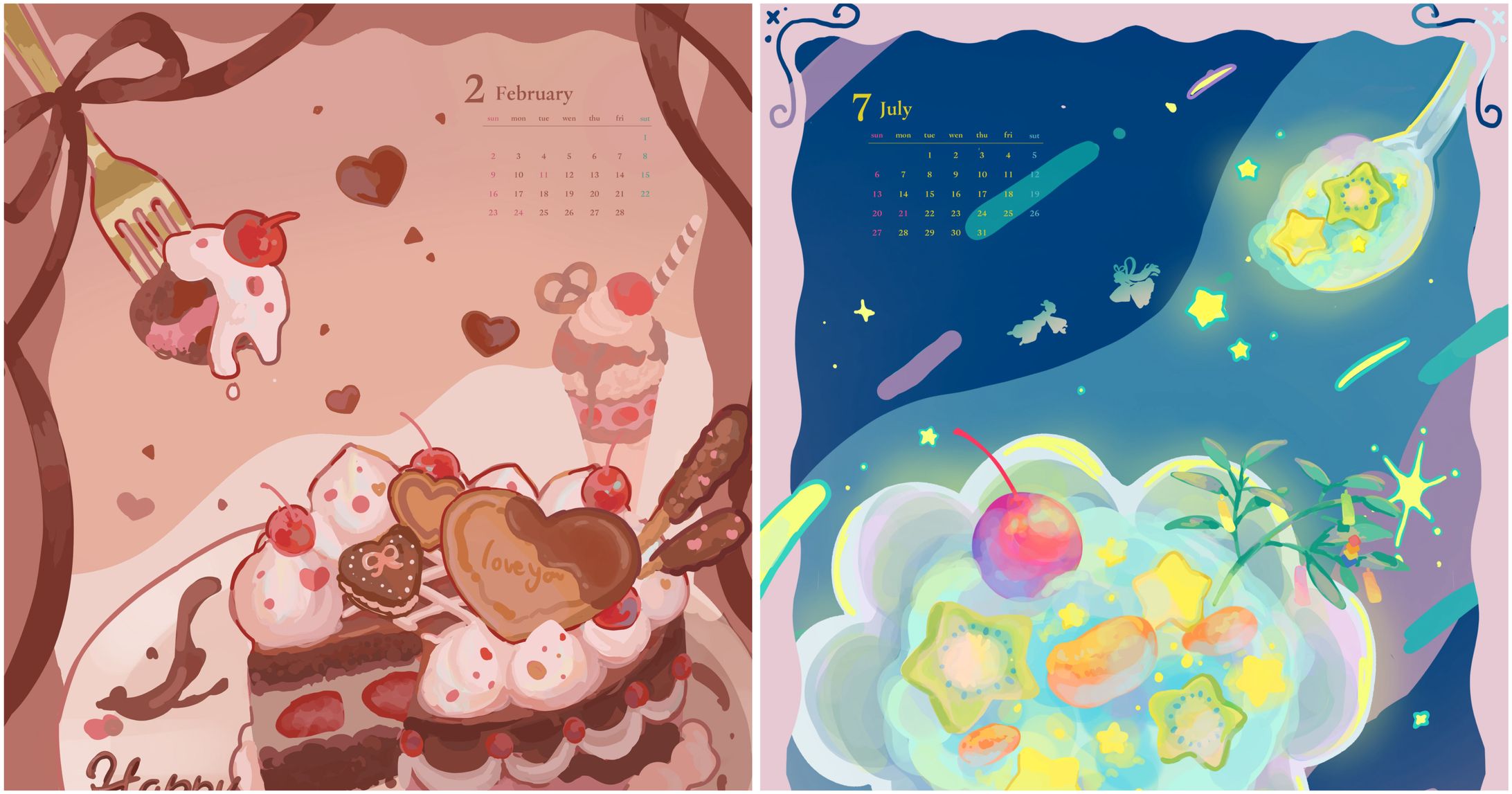 2月・7月 食べ物カレンダー-1