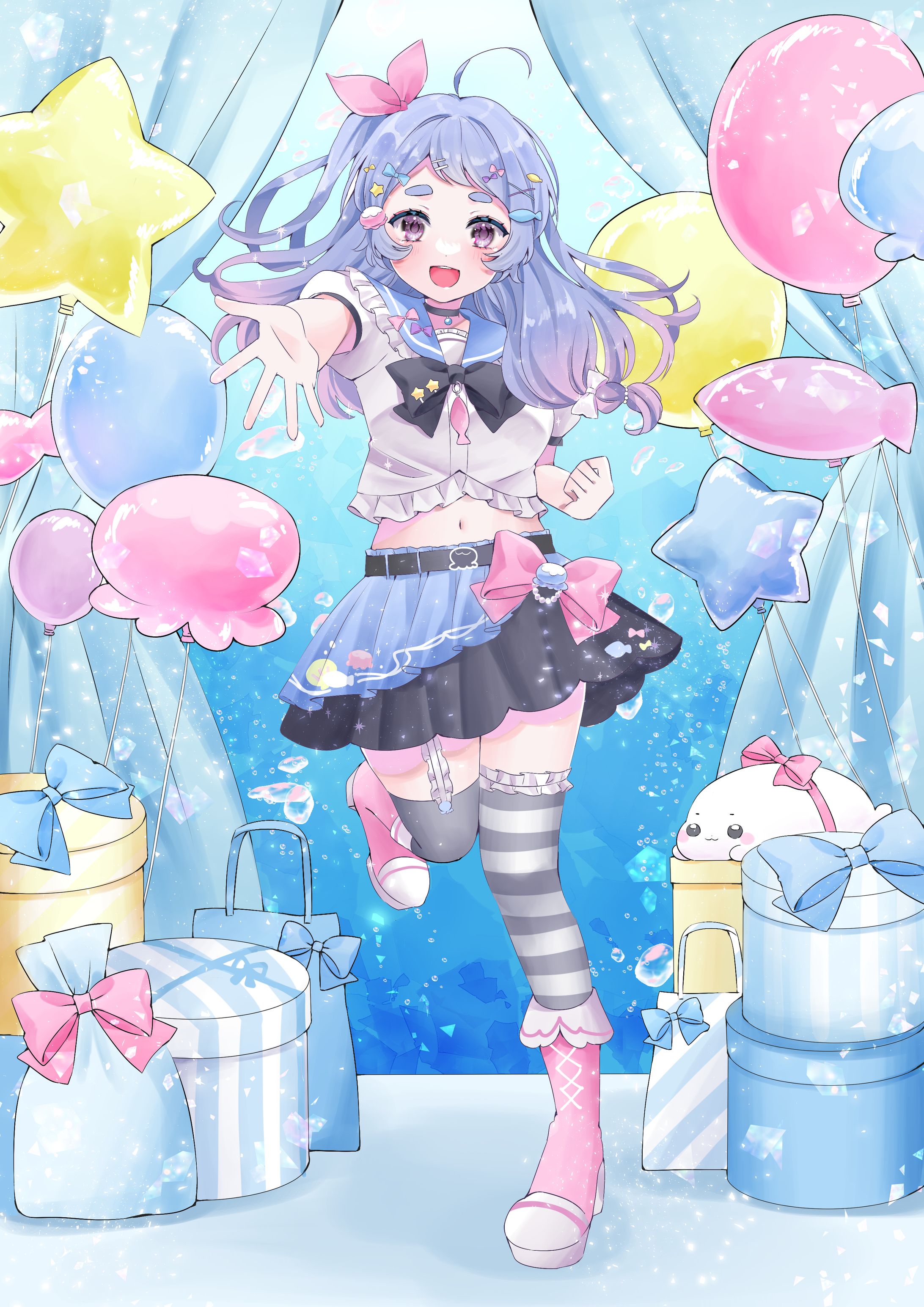 岸寝ふぉか様　1枚絵イラスト-1