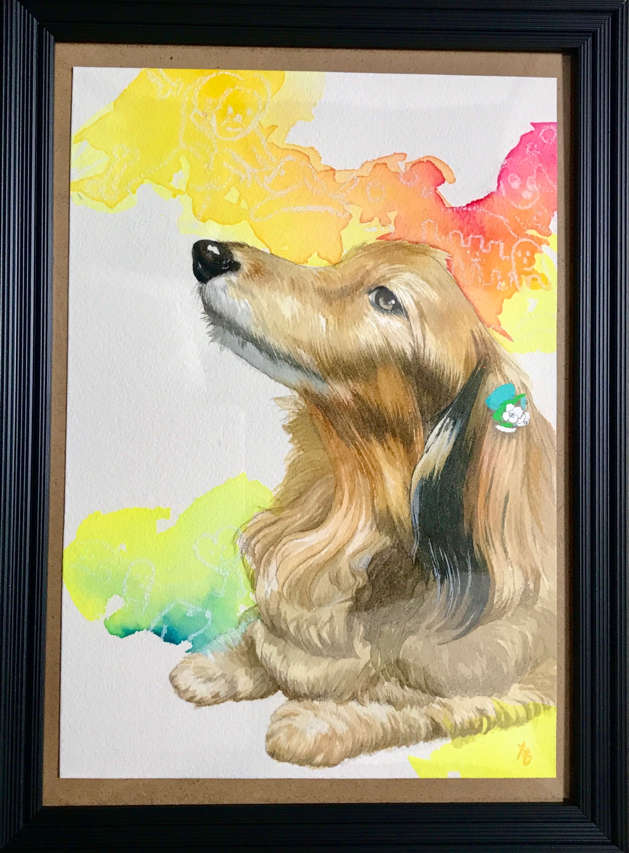 愛犬の肖像画／絵画作品-1