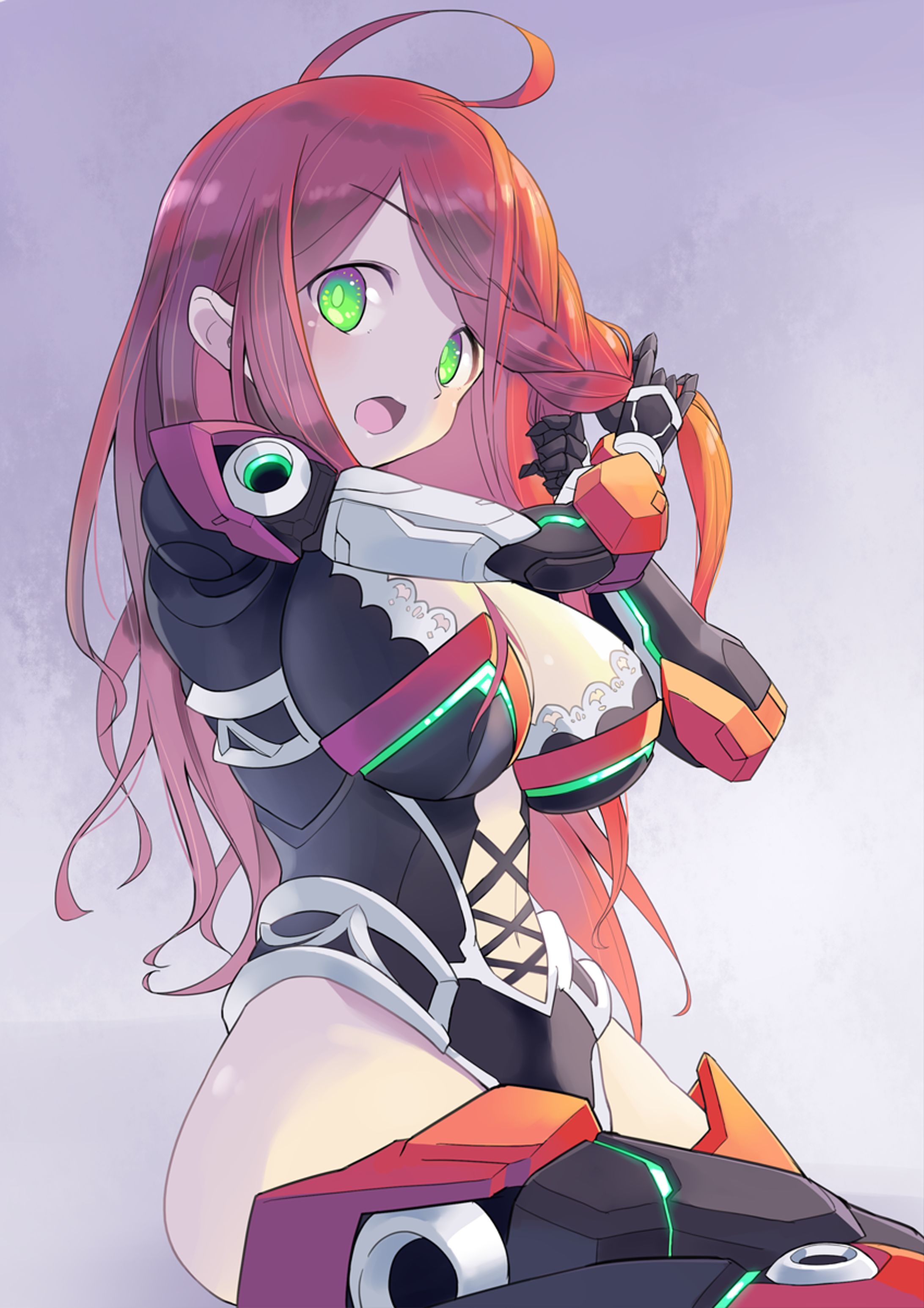 髪をまとめる焔機パイロ-1