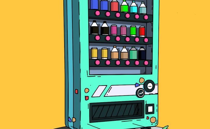 vending machine ペイント風3D
