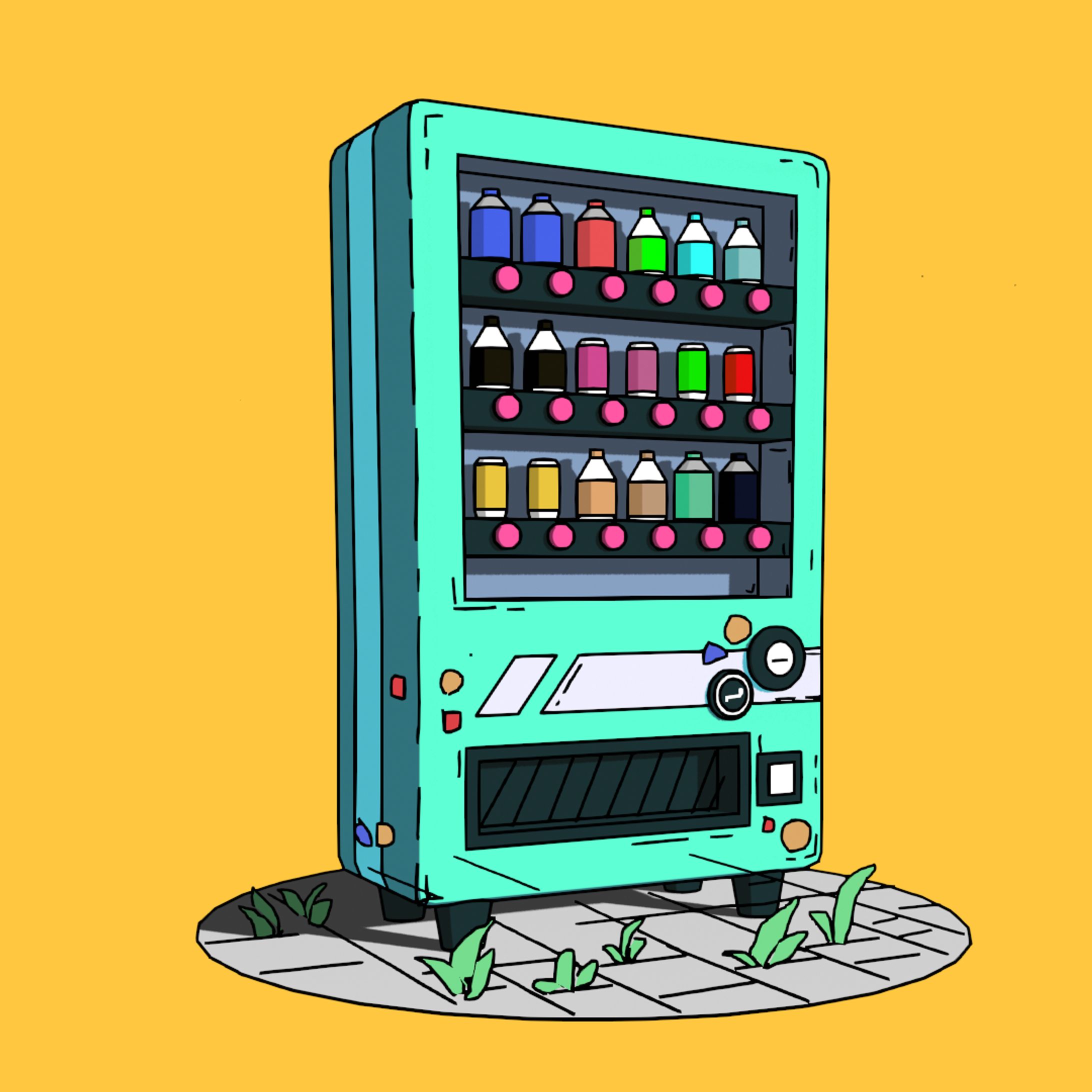 vending machine ペイント風3D-1