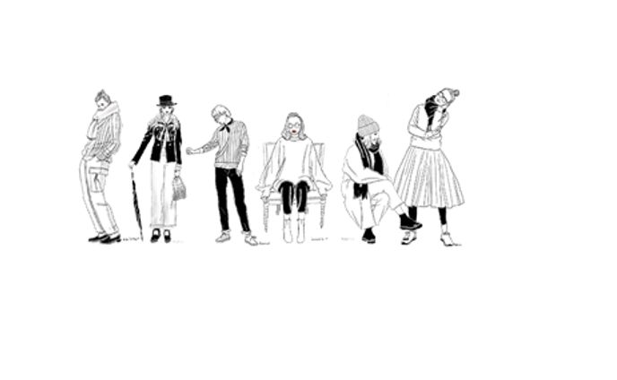 【線画】人物イラスト