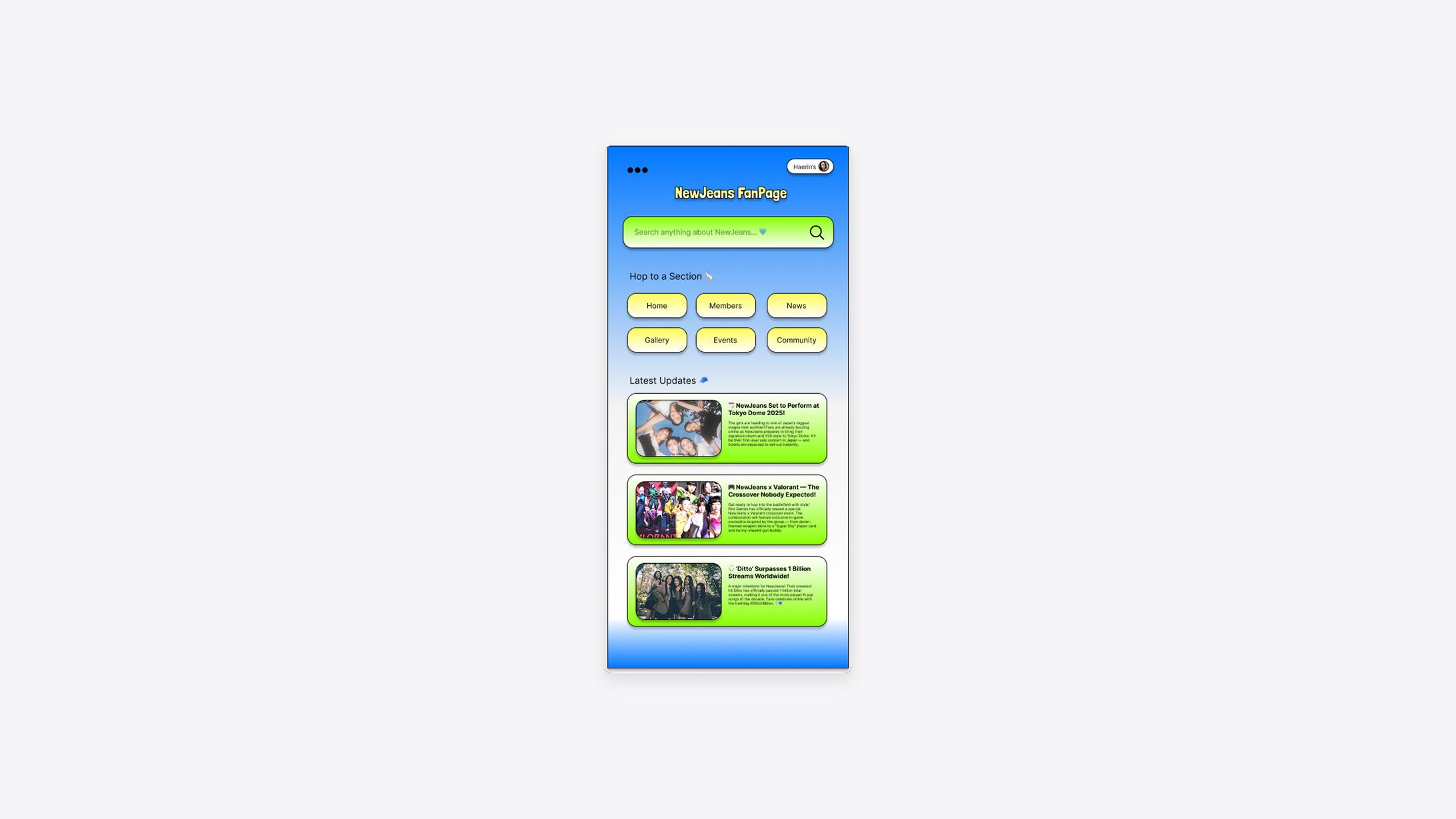 NewJeans FanPage UI Design-1